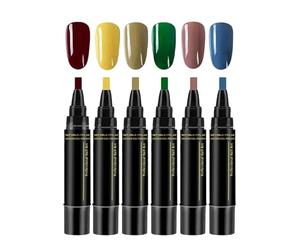 Marqueurs à ongles - Ensemble de 6 couleurs vives, stylos à pointe fine, outils de conception d'ongles à séchage rapide, dessin créatif et précis des ongles, accessoires de manucure portables faciles