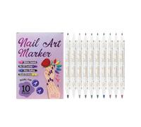 Marqueurs à Ongles - Lot de 10 Outils de Précision pour Ongles à Haute Pigmentation et Séchage Rapide | Stylos de Peinture pour Manucure Doodle - pour Décoration Lignage Tracé Fournitures Manucure DIY