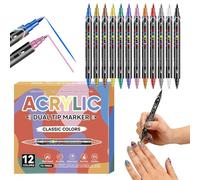 Marqueurs à Ongles,Séchage Rapide Double Pointe - Embout Pinceau Vernis Gel Stylos De Design - Pour Art Du Pointillage Femmes Adolescents Adultes Débutants Salon À Domicile