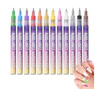 Marqueurs à ongles - Séchage rapide Fine Art Liner avec stylos de vernis à ongles en gel, conception précise de pointe, outil de toile d'ongles créatifs pour ongles, kit d'art coloré | Pour filles