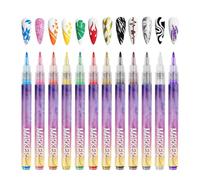 Marqueurs à ongles - Stylos à pointe fine à séchage rapide, 12 couleurs, ensemble d'art créatif | Filles adultes débutants dessin peinture pointage artisanat bricolage manucure Sal