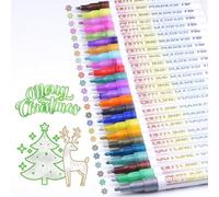 Marqueurs à paillettes, stylos à paillettes, feutres à dessin 24 couleurs, marqueurs artisanaux pour Noël, anniversaire, création de cartes de voeux, matériaux pour dessiner des griffonnages