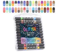 Marqueurs à paillettes - Stylos de couleur vive avec finition scintillante, stylos de dessin d'art pour travaux manuels, durables avec encre à séchage rapide, parfaits pour femmes, filles, enfants