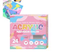 Marqueurs À Peinture Acrylique, 24 Couleurs Pour Artistes Dessin Et Creation, Marqueurs Résistants au Décoloration Pointe Souple à Base d'Eau pour Verre Bois Métal Décoration d'œufs