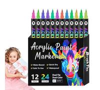 Marqueurs à Peinture Acrylique,Feutres Imperméables pour Dessin sur Toile - Fournitures Dessin Séchage Rapide Pour Adultes Artistes