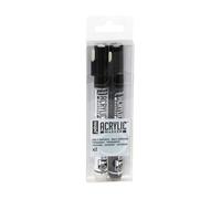 Marqueurs à peinture acrylique - PÉBÉO - Set de 2 - Noir et Blanc - Pointe ronde 1.2mm