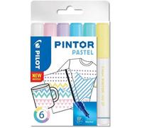 Marqueurs À Pigment - Pilot - Pintor Extra Fin Pastel - 6 Couleurs - Pointe Ogive - À Base D'eau
