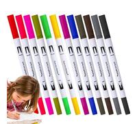 Marqueurs à pinceau, marqueurs à pointe fine - Pinceau lavable et marqueur | Kit artisanal pour dessin de cartes à base d'eau pour dessiner des cartes de Noël