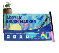 Marqueurs à pointe pinceau acrylique | Matériau artistique en couches multicolores - Marqueurs de peinture pinceau | Pour, adultes, fêtes, écoles, bureaux, travaux manuels, anniversaires, Noël