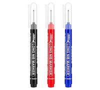 Marqueurs à portée profonde - Outil d'écriture de construction à pointe, stylo à encre de longue précision, tâches de marquage de perçage de menuiserie, marqueur à séchage rapide pour métal, bois, ver