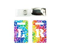 Marqueurs à rayons X avec sangle de cabine Radiographie Marqueurs de Tablette Radiopaque L et R pour Radiographe avec Rainbow Drop Motif Clip Multicolore avec boutons-pression en métal