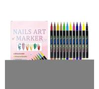 Marqueurs À Séchage Rapide - 12 Stylos De Couleurs, Outils De Peinture Distinctifs, Fournitures Pour Ongles Résilientes, Fournitures D'art Aux Couleurs Vives | Outil De Dessin De Manucure Polyvalent P