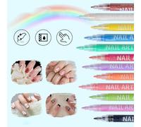Marqueurs à Vernis à Ongles, 12 Couleurs à Séchage Rapide Peinture Dessin, Marqueur d'Ongles, Idées pour Cadeaux de Noël Débutantes Femmes Manucure