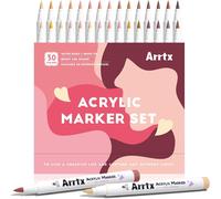 Marqueurs Acrylique 30 Couleurs - Marqueurs Peinture Acrylique À Pointe Pinceau Eau-Based - Pour Pierre, Roche, Verre, Plastique, Bois, Carnet De Croquis - Idéal Artiste, Dessin, Craft[Z2490]