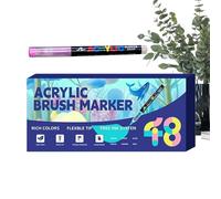 Marqueurs Acrylique Pointe Pinceau Douces Multi-Couleurs Fournitures | Set de Feutres Créatifs Pour Adultes Décorations Fêtes Anniversaire Noël