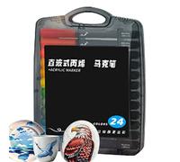 Marqueurs acryliques - 24 couleurs Fournitures pour travaux manuels à séchage rapide | Marqueurs pinceau acrylique pour toile et dessin, stylos de peinture artistique pour tissu en verre,