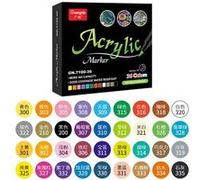 Marqueurs acryliques 36 couleurs, stylos à brosse pour peinture de roche, toile de verre en céramique, carte de bricolage G