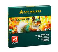 Marqueurs Acryliques À Double Astuce 12/24/36 Couleur Couleur Acrylique Pen Pour Le Scrapbooking Painting On Paper Rock Stone Wood Glass Wood Illustrations Professional Illustrations Markers