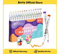 Marqueurs acryliques Arrtx 30/36/48/60/90 couleurs, pointe pinceau extra large, marqueurs pour tissu, stylo à peinture, imperméables, pour la peinture sur roche, céramique 30 E colors