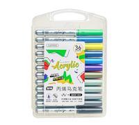 Marqueurs acryliques de couleur 12/24/36 couleurs imperméables à pointe pinceau pour enfants, étudiants, dessin, fabrication de cartes, scrapbooking, marqueurs pour peinture sur roche