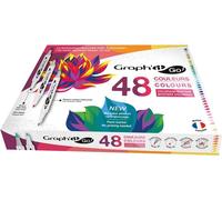 Marqueurs acryliques GRAPH'IT double face Brush & Fine, 48pcs Mystery Coloring