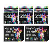 Marqueurs acryliques imperméables : stylos de peinture en céramique, fournitures d'art permanentes à séchage rapide, jeu de couleurs multi-surfaces | Artistes adultes DIY Crafts