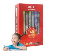 Marqueurs acryliques, stylos de peinture acrylique | Signaux de coloriage de pointe fine - Stylos de dessin imperméable, fournitures de création d'arts pour bois, toile, pierre, roche, verre