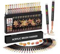 Marqueurs Acryliques - Underscore - Trendgate - 36 Couleurs Vibrantes - Pointe Fine - Indélébile.