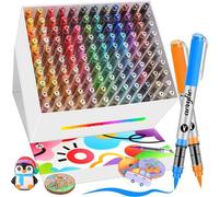 Marqueurs Acryliques - ZIG-ZAG TERRITOIRES - 120 Pcs - Multicolore - Indélébile - Pointe Pinceau