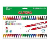 Marqueurs - Alpino - Lot De 24 - Double Pointe 2,3 Mm Et 3,6 Mm - Encre Lavable - Multicolore