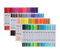 Marqueurs aquarelle de couleurs assorties, stylos à double brosse avec une pointe fine et douce, plume de précision de 0,5 mm et brosse de 1 à 3 mm pour les livres de coloriage, l’ (STBG-80色)