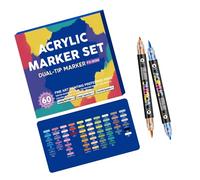 Marqueurs aquarelle double face - Stylos pinceaux flexibles - Marqueurs d'art - Stylo de dessin pour coloriage artistique - Design créatif - Pointe souple - Double couleur