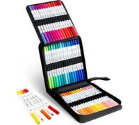 Marqueurs aquarelle OHUHU Aqua Brush Pupe Marker, 60pcs dans une trousse à crayons