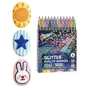Marqueurs artistiques avec paillettes : stylos à double pointe de 5,83 pouces, kit de dessins sans saignement, kit de marqueurs brillants de 24 48 72 96 couleurs pour les jours, albums de découpe