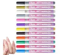 Marqueurs Artistiques Pour Gel UV,Douze Couleurs Stylos à Ongles - Outils De Peinture Décoration Manucure Pour Beauté Filles Pointillage Dessin Acrylique Salon Sculpture