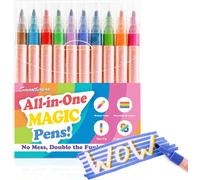 Marqueurs Changeants De Couleur10 Stylos À Double Pointe Avec Extrémités Blanches Et ColoréesCréez Des Lettrages 3d SecretsStylos De Couleur Magiques Fun Art Supplies (Mcp010)