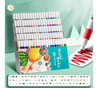 Marqueurs colorés, marqueurs pour - Stylos à pointe fine et pointe à pinceau, matériaux artistiques Couleurs artisanales, imperméables à séchage rapide pour papier, céramique, pierres, sacs à