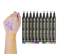 Marqueurs corporels, 10 couleurs de stylo temporaire pour le visage | Marqueurs de peinture corporelle lavables, pour et adultes, peinture sur le visage, maquillage, fête, jeu de rôle