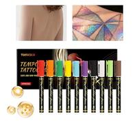 Marqueurs Corporels,10 Couleurs Peinture Faciale de Précision - Marqueurs Éphémères Créatifs | Pour Ados Adultes Fête Anniversaire Cosplay Festival Rôle Rassemblement