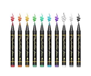 Marqueurs corporels - 10 couleurs tatouage temporaire avec encre lavable | Marqueur sans danger pour la peau Set pour dessiner l'art Cosplay | Outil de peinture du visage du festival | Penses drôles