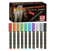 Marqueurs corporels | 10 couleurs temporaires lavables sans danger - Marqueurs d'art corporel pour la peau, pointe pinceau flexible pour , peinture d'Halloween, fête de Noël, festival