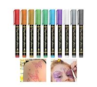 Marqueurs Corporels Temporaires - 10 couleurs crayons cosmétiques visage,Marqueurs De Peinture Pour La Peau - Pour Femmes Adultes Jeunes Ados Cosplay Halloween Art Théâtre Fête À Thème Performance