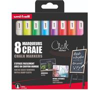Uni Mitsubishi Pencil – Set de marqueurs à craie PWE-5M, 8 marqueurs 1,8–2,5 mm pointe ogive