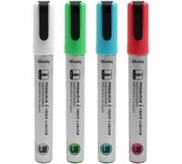 Wonday Marqueur craie Pointe ogive - Set de 4 effaçables, couleurs assorties