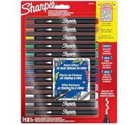 Marqueurs créatifs - SHARPIE - 12 feutres - Pointe ogive - Encre à base d'eau - Couleurs assorties