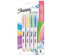 Marqueurs créatifs SHARPIE S-Note, Pointe biseautée, lot de 4, couleurs douces