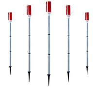 Marqueurs d'allée solaires 5 pièces réflecteurs d'allée sensibles de 30 pouces pour avertissement mode fixe/Flash marqueurs de neige imperméables à la pluie pour paysage jardin cour pelouse extérie