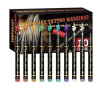 Marqueurs d'art corporel pour la peau | Marqueur corporel tendance - 10 couleurs lavables pour festival, Halloween, cosplay, fête, , femmes, hommes et adultes