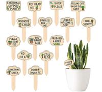 Marqueurs de amusants en bois, marqueurs de amusants pour le jardin - étiquettes de vertes - Piquets de jardin en bois pour les amateurs de jardin, marqueurs d'étiquettes pour d'intérieur et d'e