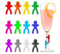 Marqueurs de boissons amusants - Lot d'étiquettes créatives pour verres à vin en silicone avec différentes formes pour marquer les boissons lors d'un mariage, d'une famille